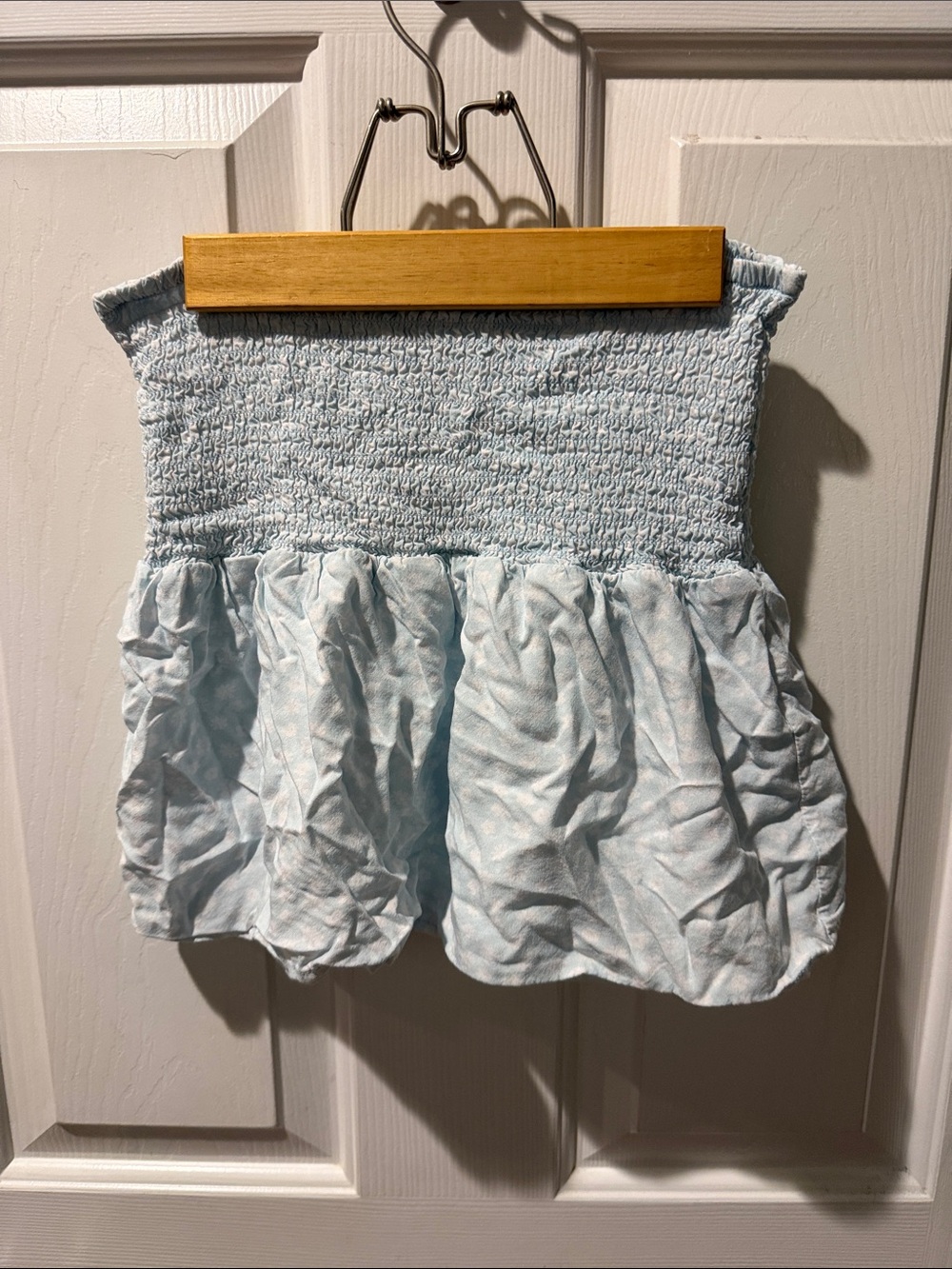 Pacsun LA Hearts Light Blue Smocked Mini Skirt with Ruffle Hem